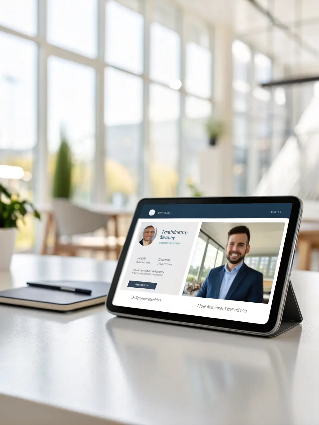 A digital business card displaying multimedia elements, such as a video introduction or a portfolio showcase.